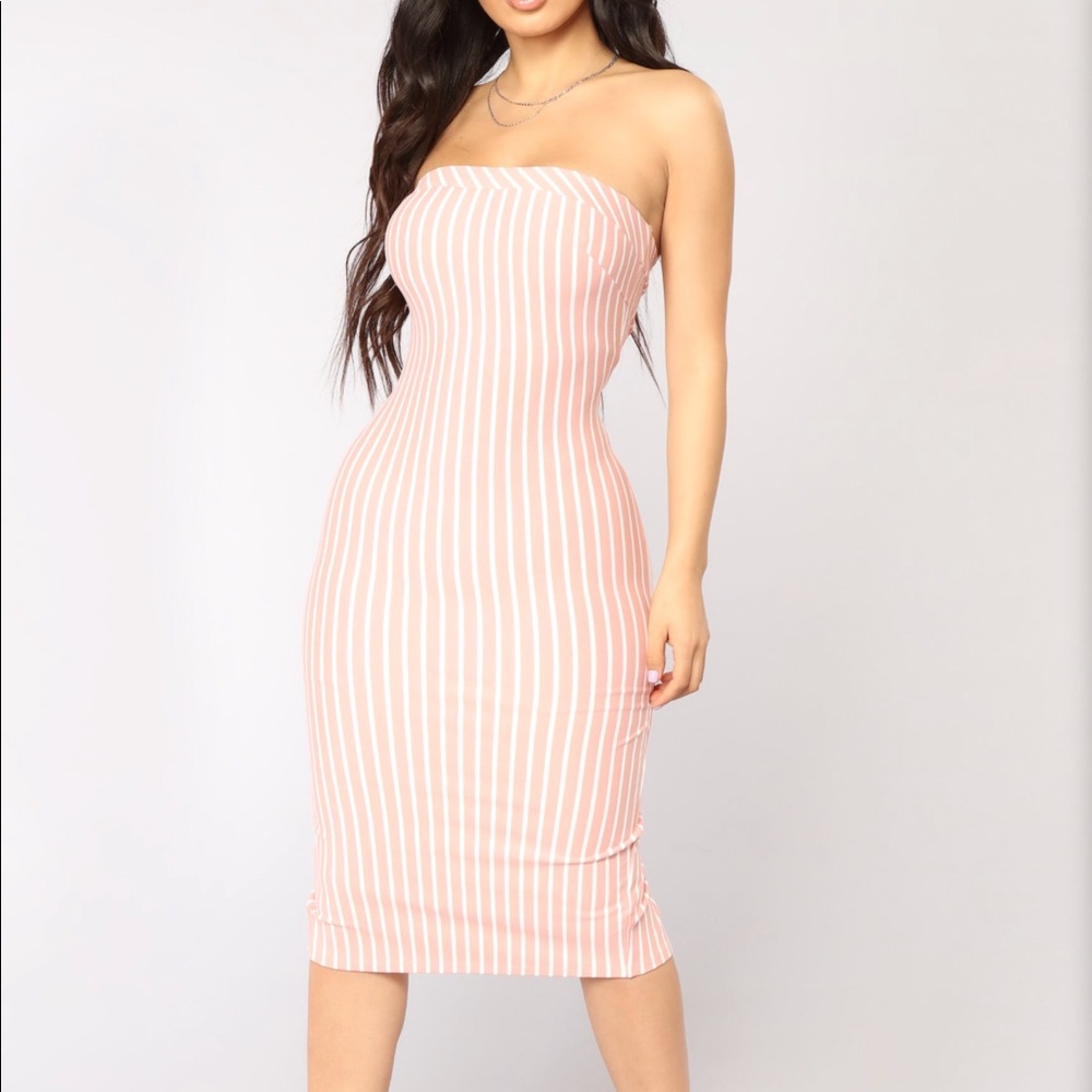 Fashion Nova stripe midi dress